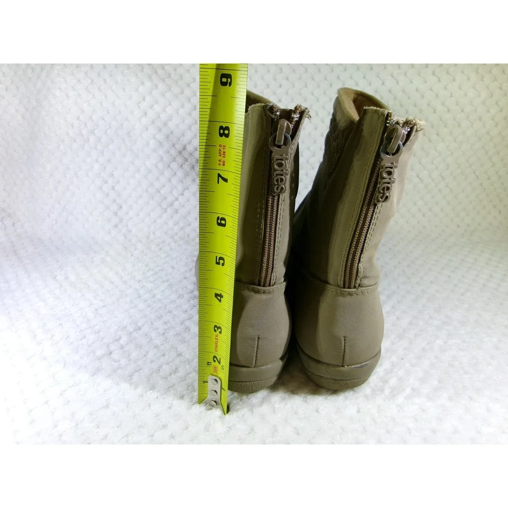 Totes Weather Protectors Winter Boots Womens 7.5 M Thinsulate Insulated Tan Zip
